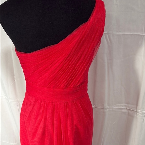 WTOO by Watters and Watters Hot Pink/Red One-Shoulder Dress Size 6 - Picture 8 of 9